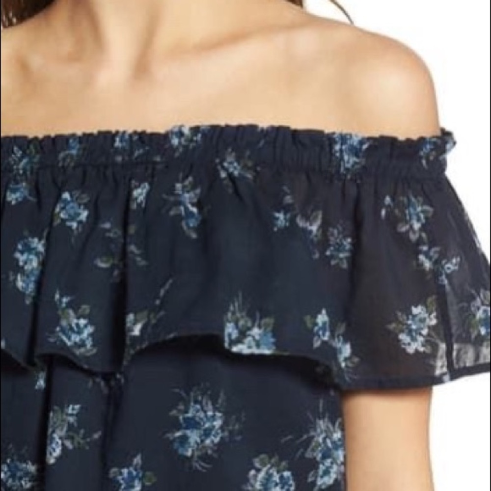 Current/Elliot The Ruffle Off the Shoulder Top - Picture 2 of 5